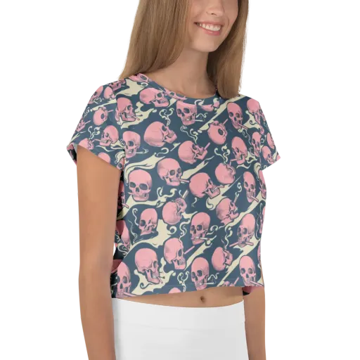 Pink Smoke Afterlife on a Crop Tee