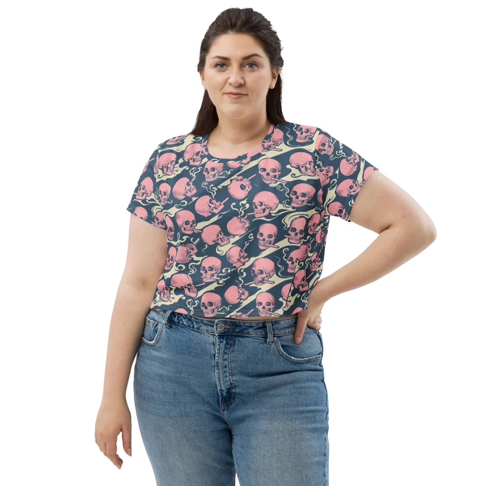 Pink Smoke Afterlife on Crop Tee — Front