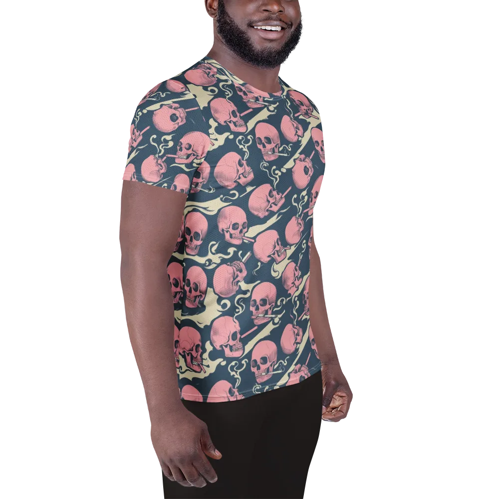 Pink Smoke Afterlife on Men's Athletic T-Shirt — Right