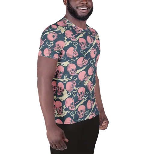 Pink Smoke Afterlife on a Men's Athletic T-Shirt