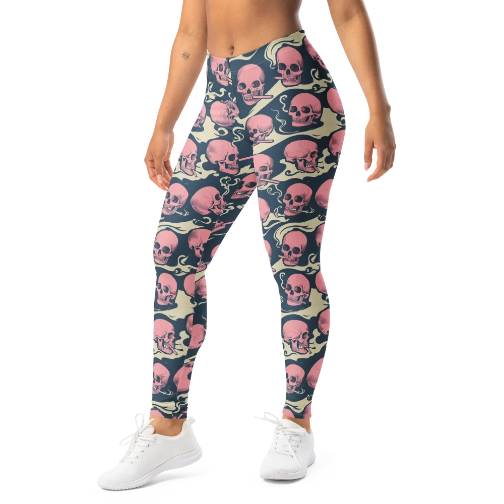 Pink Smoke Afterlife on Leggings — Left Front
