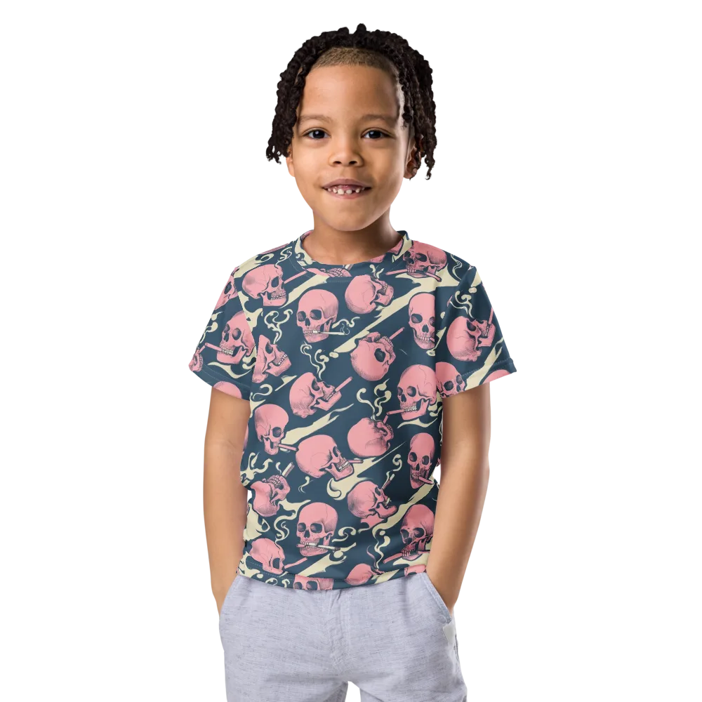 Pink Smoke Afterlife on Kids Crew Neck T-Shirt — Front