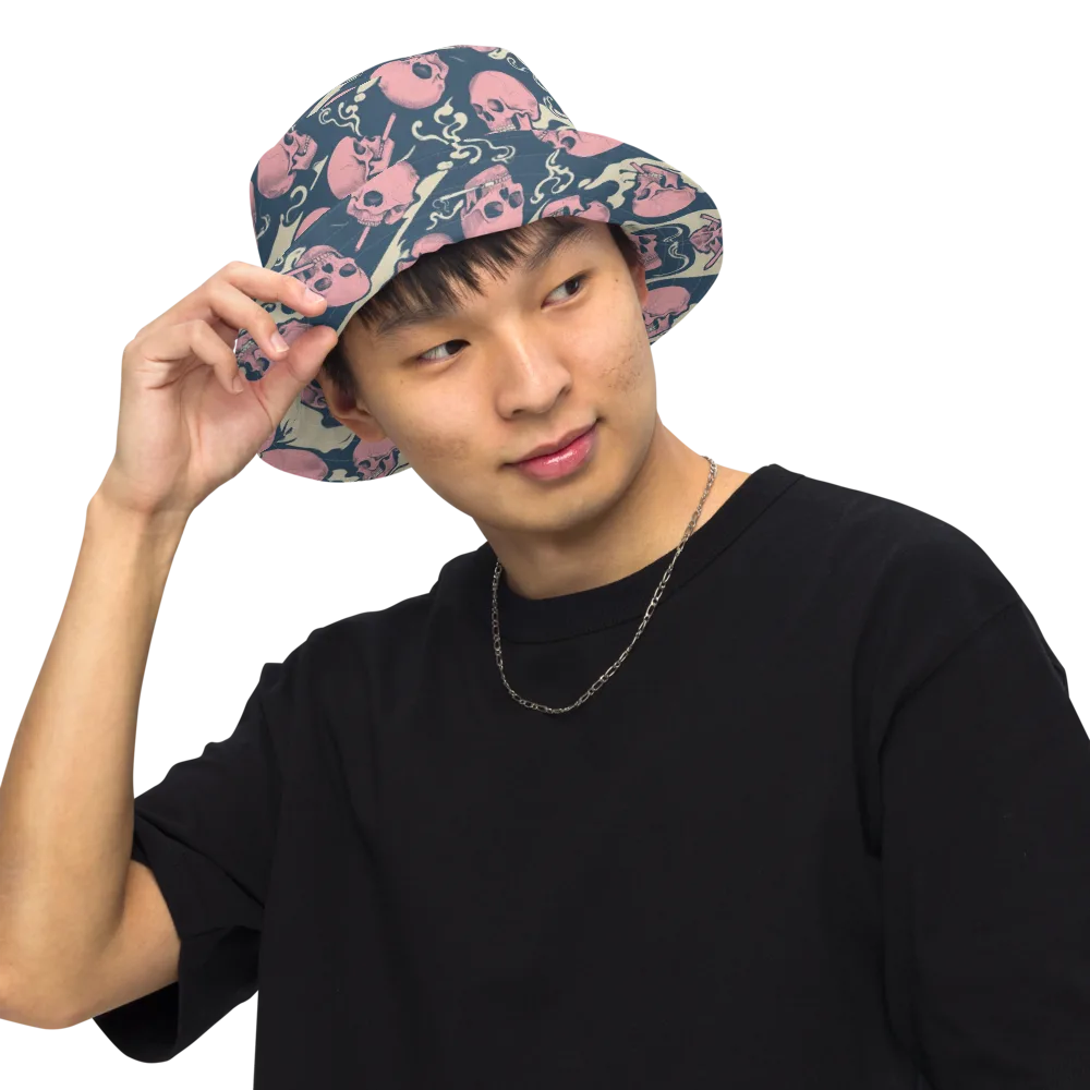 Pink Smoke Afterlife on Reversible Bucket Hat — Front Inside