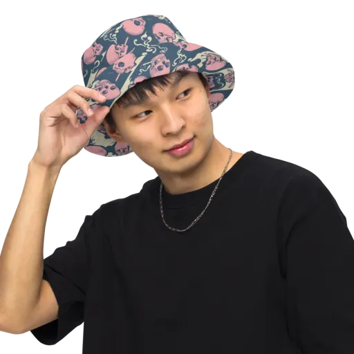 Pink Smoke Afterlife on a Reversible Bucket Hat