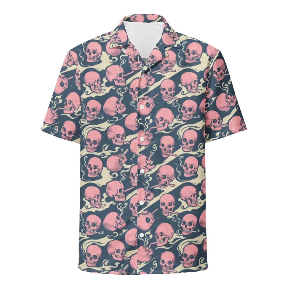 Pink Smoke Afterlife on Button Shirt — Front
