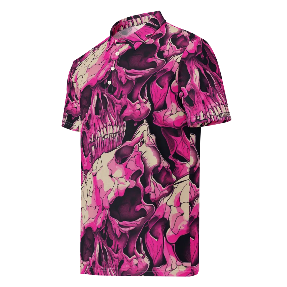 Fuchsia Bones on Men's Slim Fit Polo Shirt — Left Front