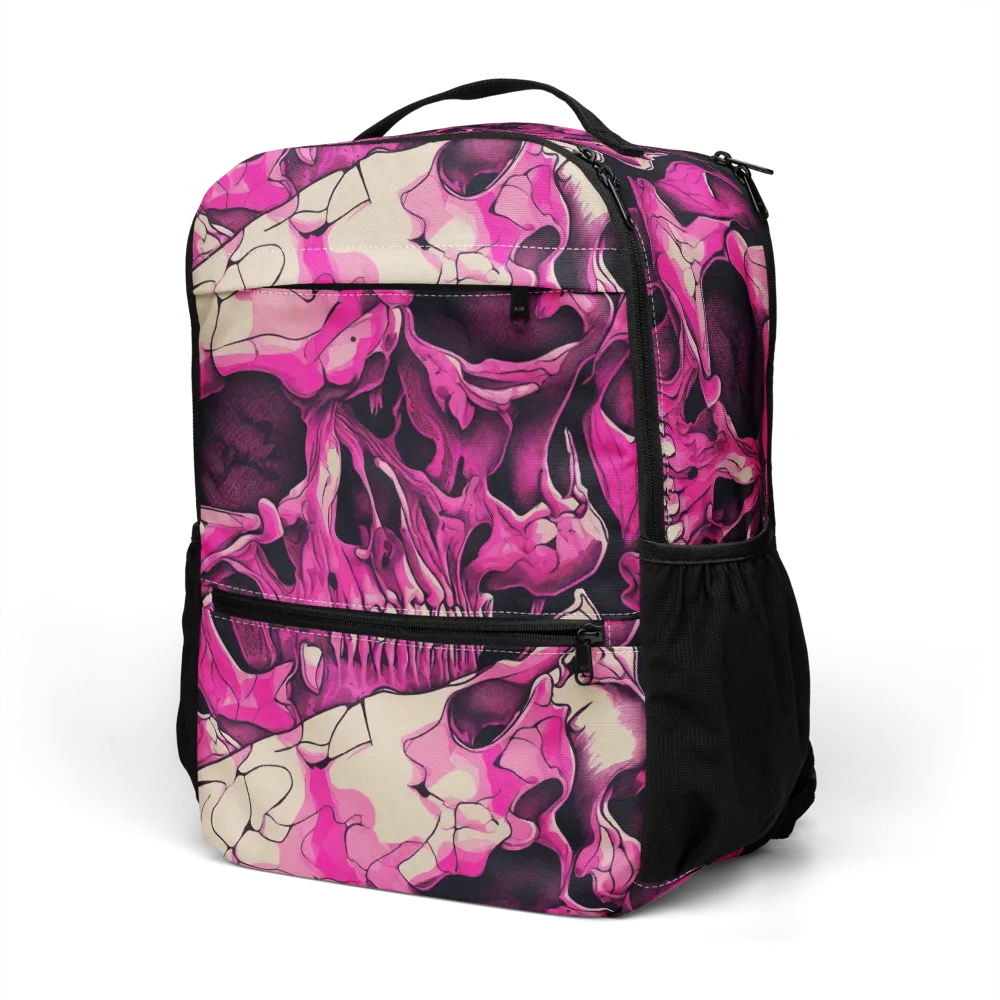Fuchsia Bones on Utility Backpack — Left Front