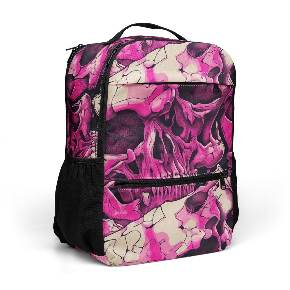 Fuchsia Bones on Utility Backpack — Right Front