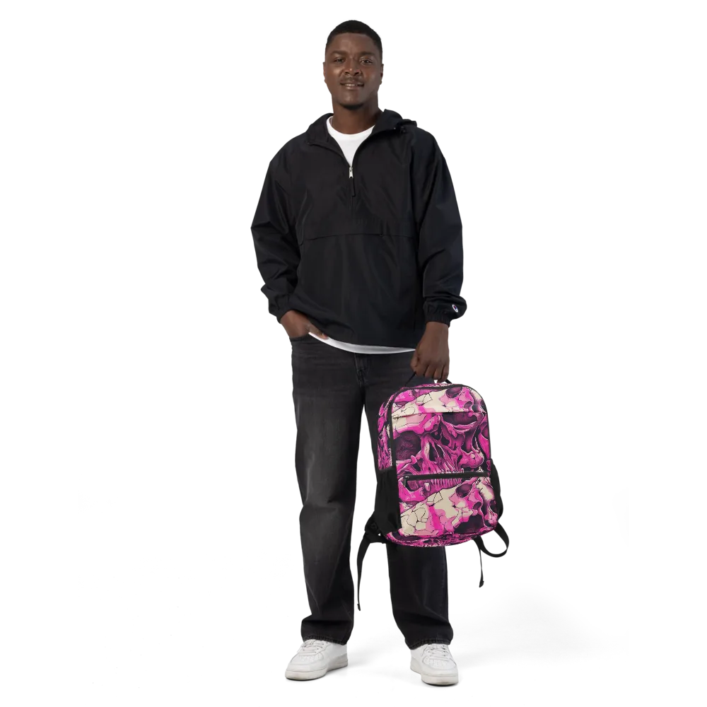 Fuchsia Bones on Utility Backpack — Front
