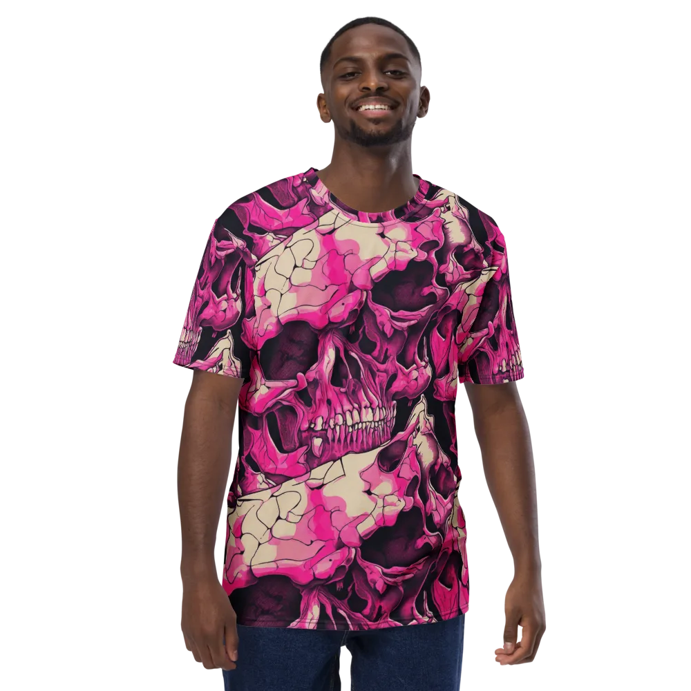 Fuchsia Bones on Men's Crew Neck T-Shirt — Front