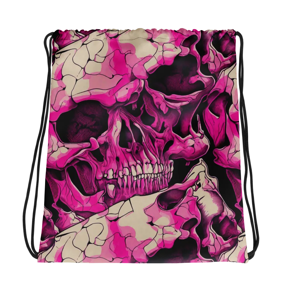 Fuchsia Bones on Drawstring Bag — Photo