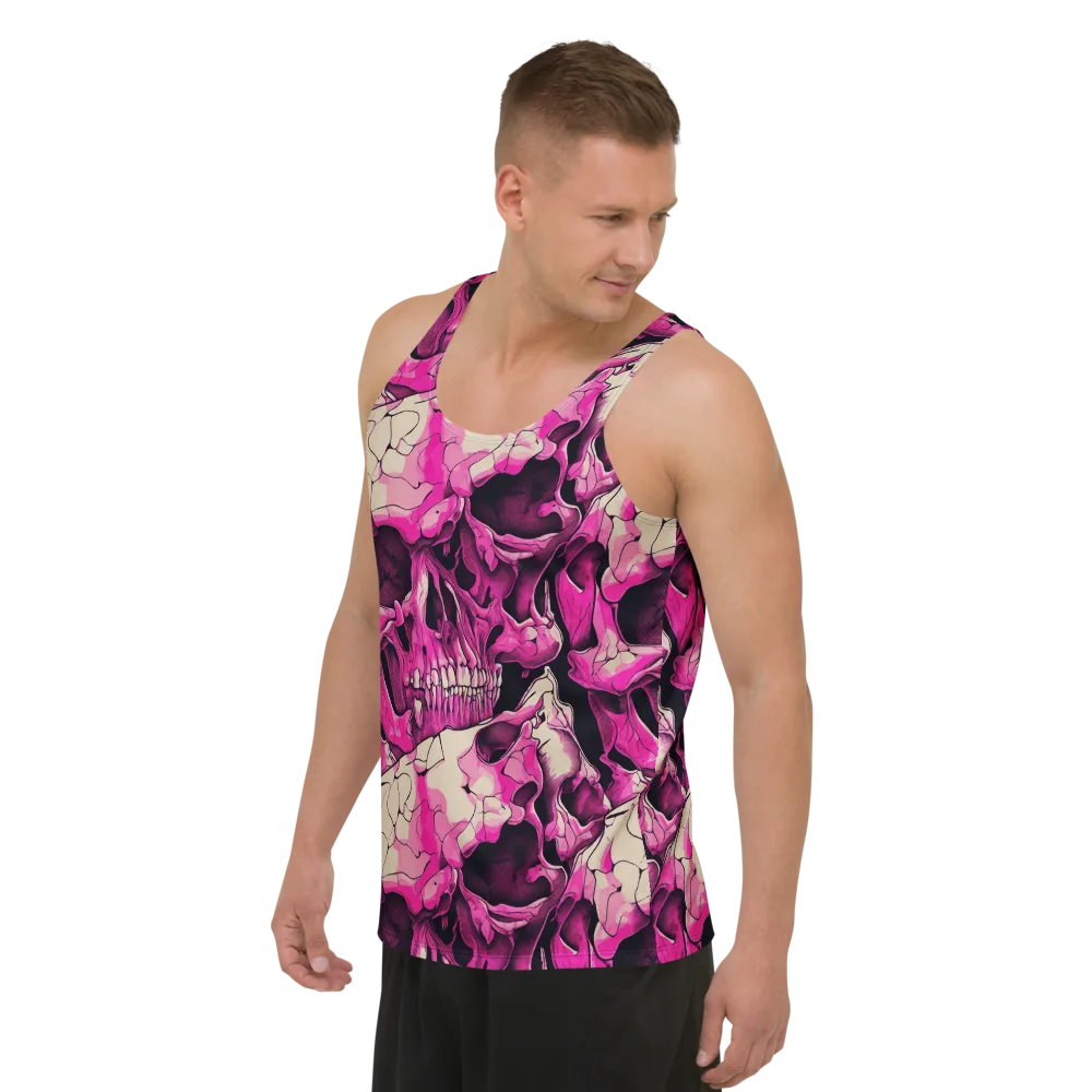 Fuchsia Bones on Men's Tank Top — Left Front