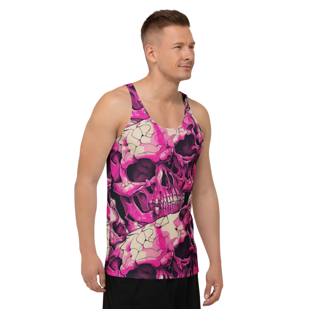 Fuchsia Bones on Men's Tank Top — Right Front