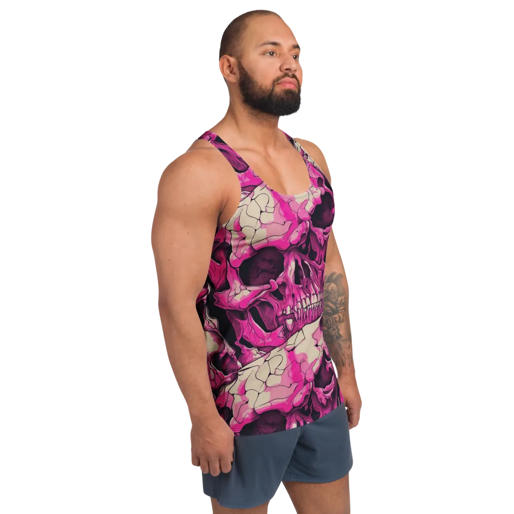 Fuchsia Bones on Men's Tank Top — Right Front
