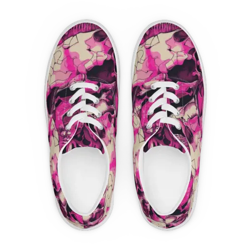 Fuchsia Bones on a Men's Lace-Up Canvas Shoes