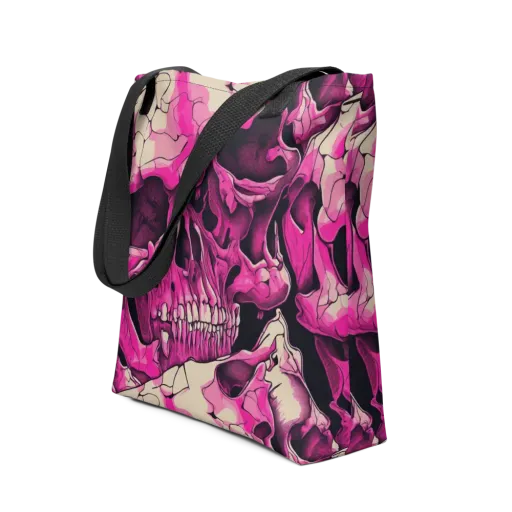 Fuchsia Bones on a Tote Bag