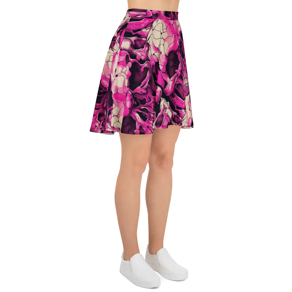 Fuchsia Bones on Skater Skirt — Right