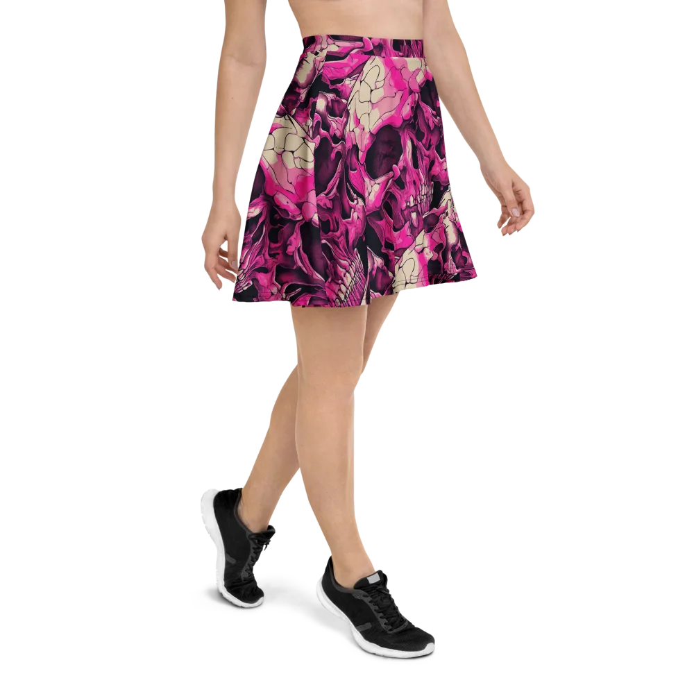 Fuchsia Bones on Skater Skirt — Right