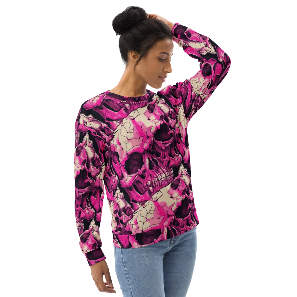 Fuchsia Bones on Sweatshirt — Right Front