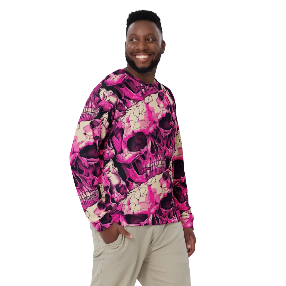 Fuchsia Bones on Sweatshirt — Front