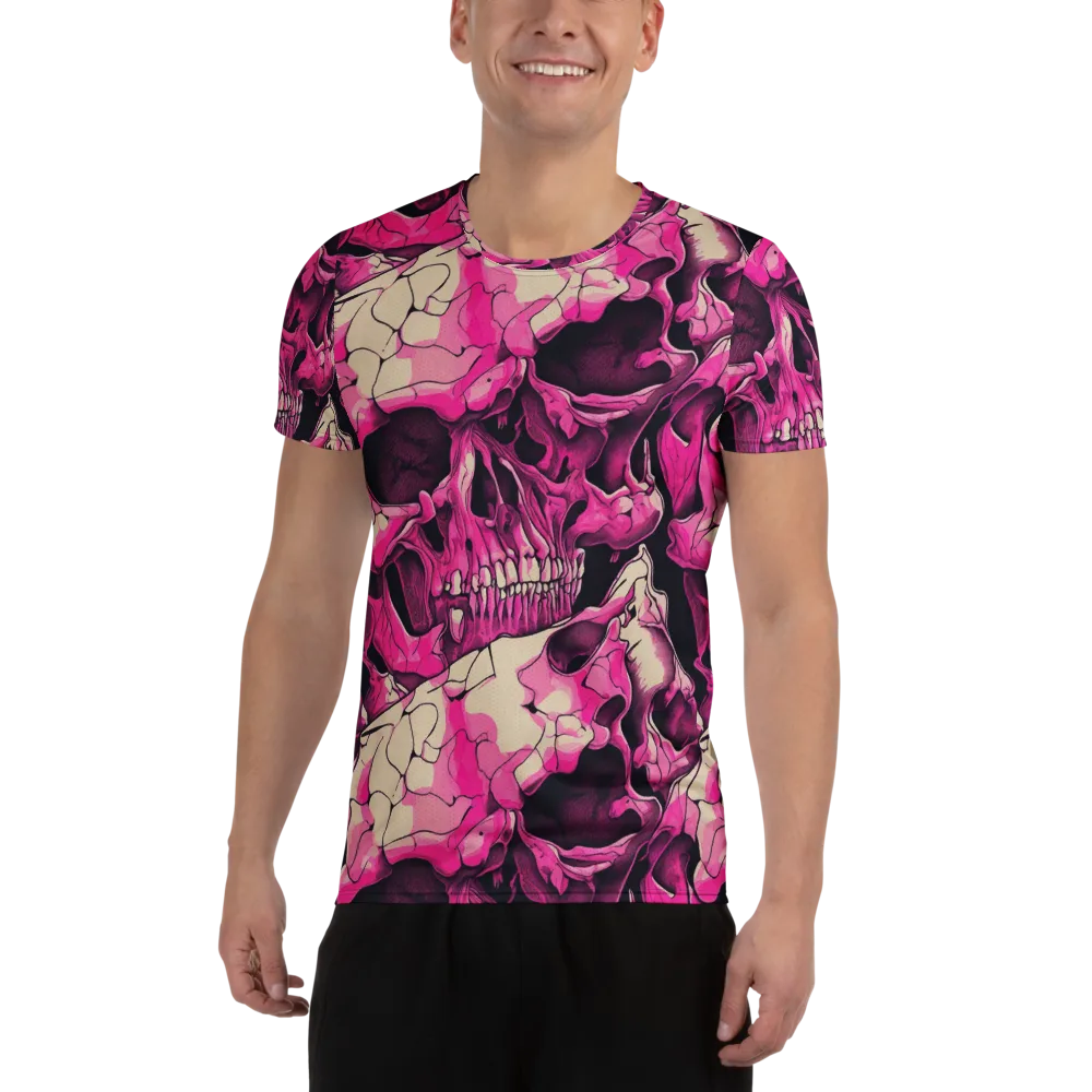 Fuchsia Bones on Men's Athletic T-Shirt — Front