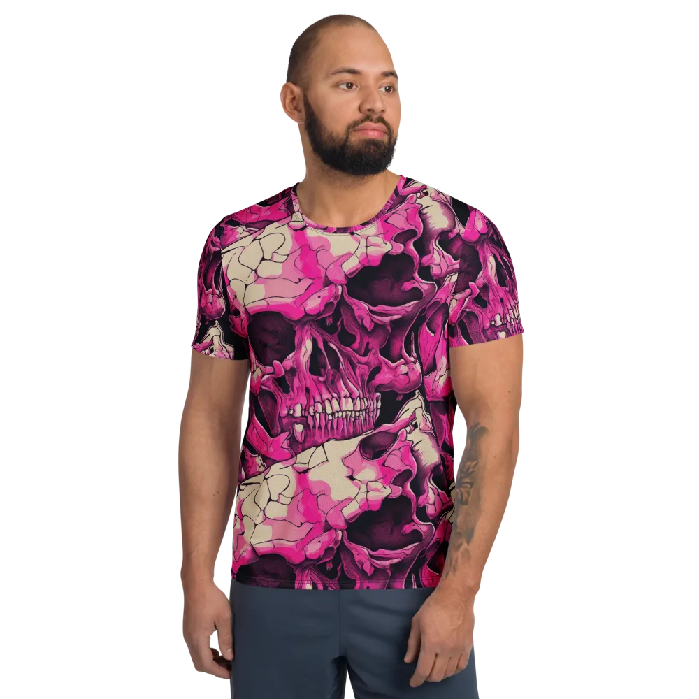 Fuchsia Bones on Men's Athletic T-Shirt — Front