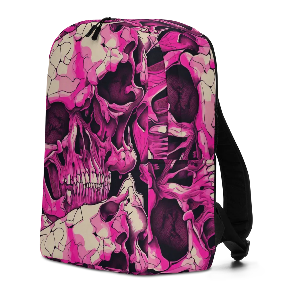 Fuchsia Bones on Minimalist Backpack — Left