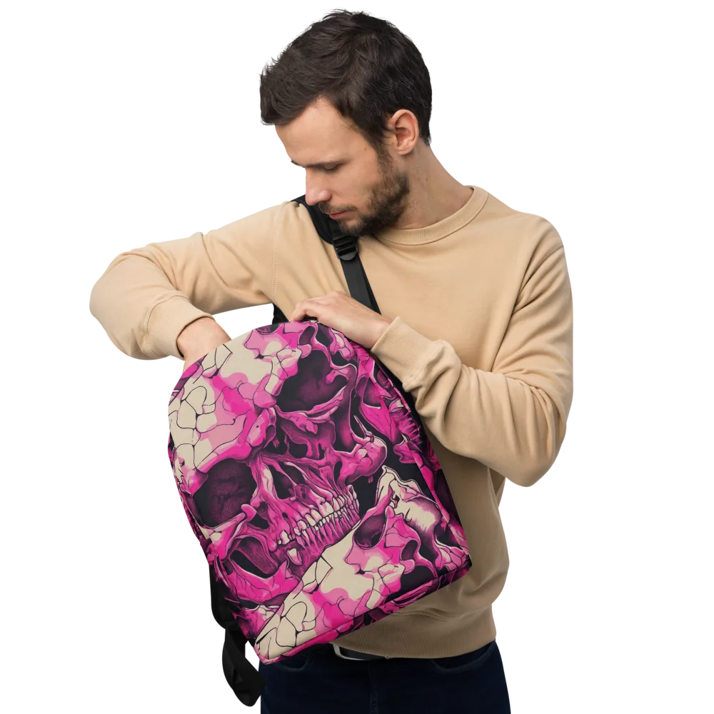 Fuchsia Bones on Minimalist Backpack — Front