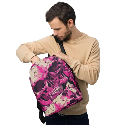 Fuchsia Bones on a Minimalist Backpack