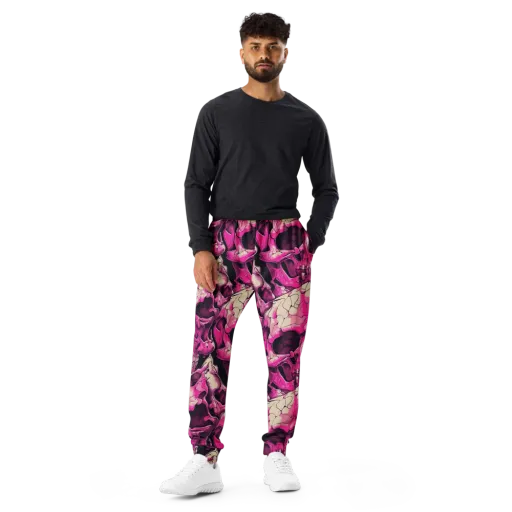 Fuchsia Bones on a Men's Joggers