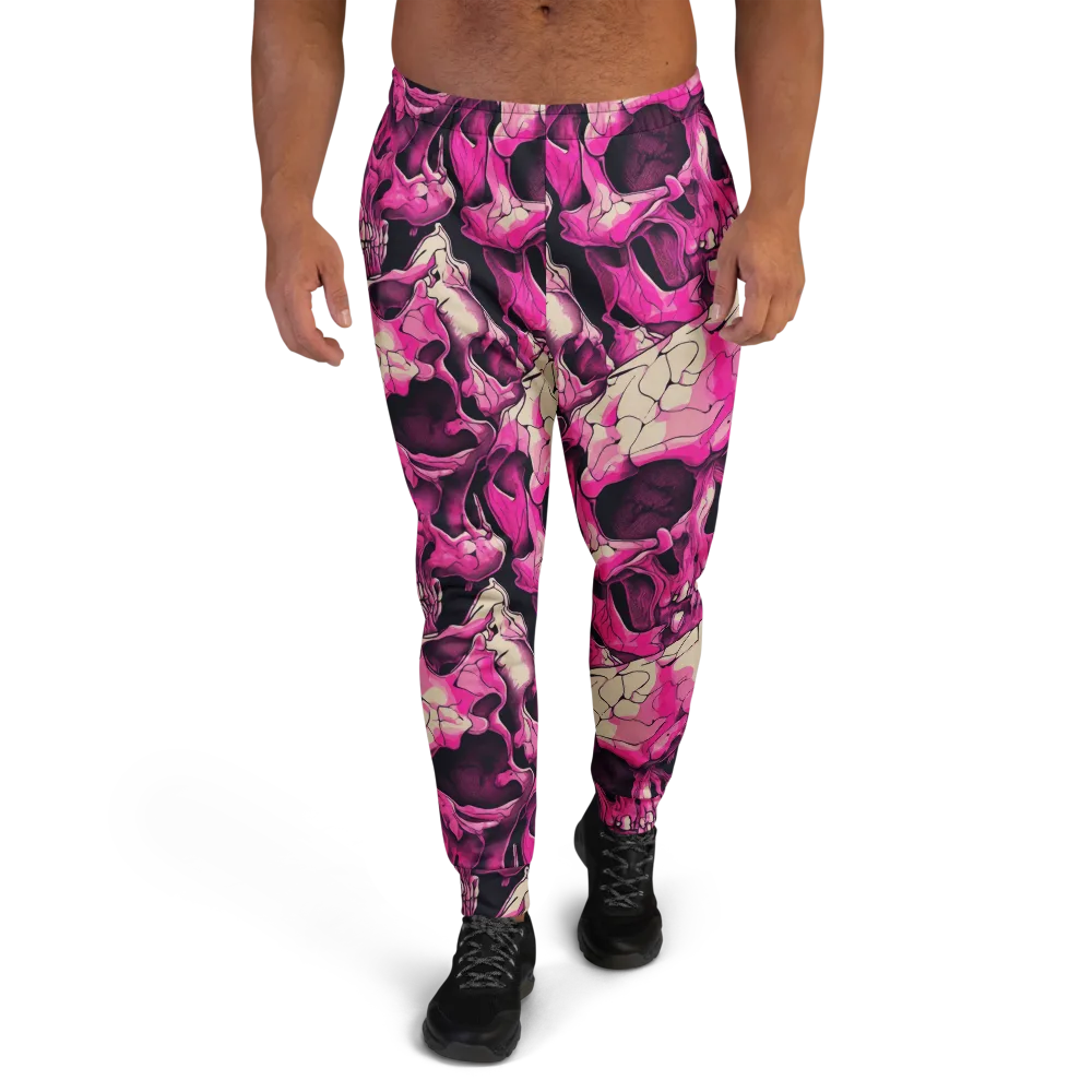 Fuchsia Bones on Men's Joggers — Front