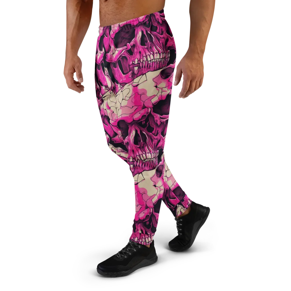 Fuchsia Bones on Men's Joggers — Left