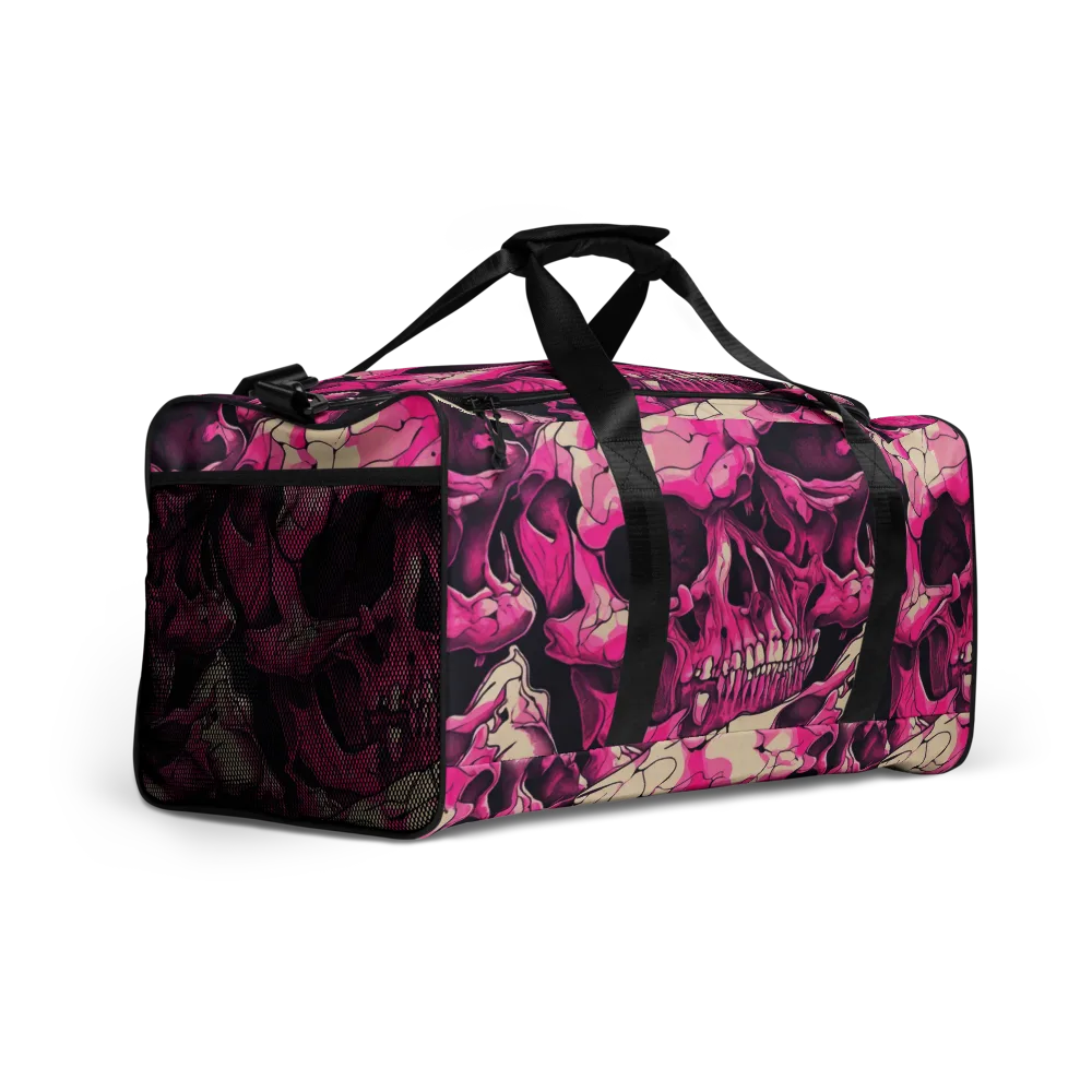 Fuchsia Bones on Duffle Bag — Right Front
