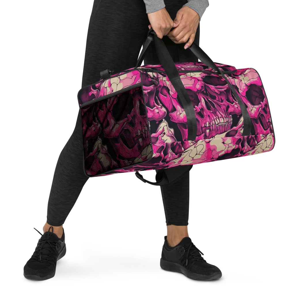 Fuchsia Bones on Duffle Bag — Right Front