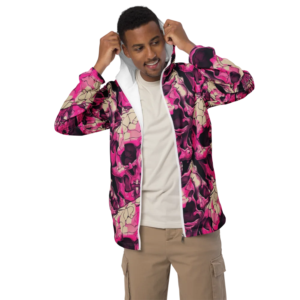 Fuchsia Bones on Men's Windbreaker — Front