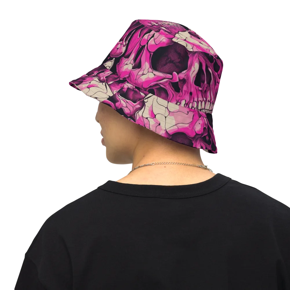 Fuchsia Bones on Reversible Bucket Hat — Back Inside