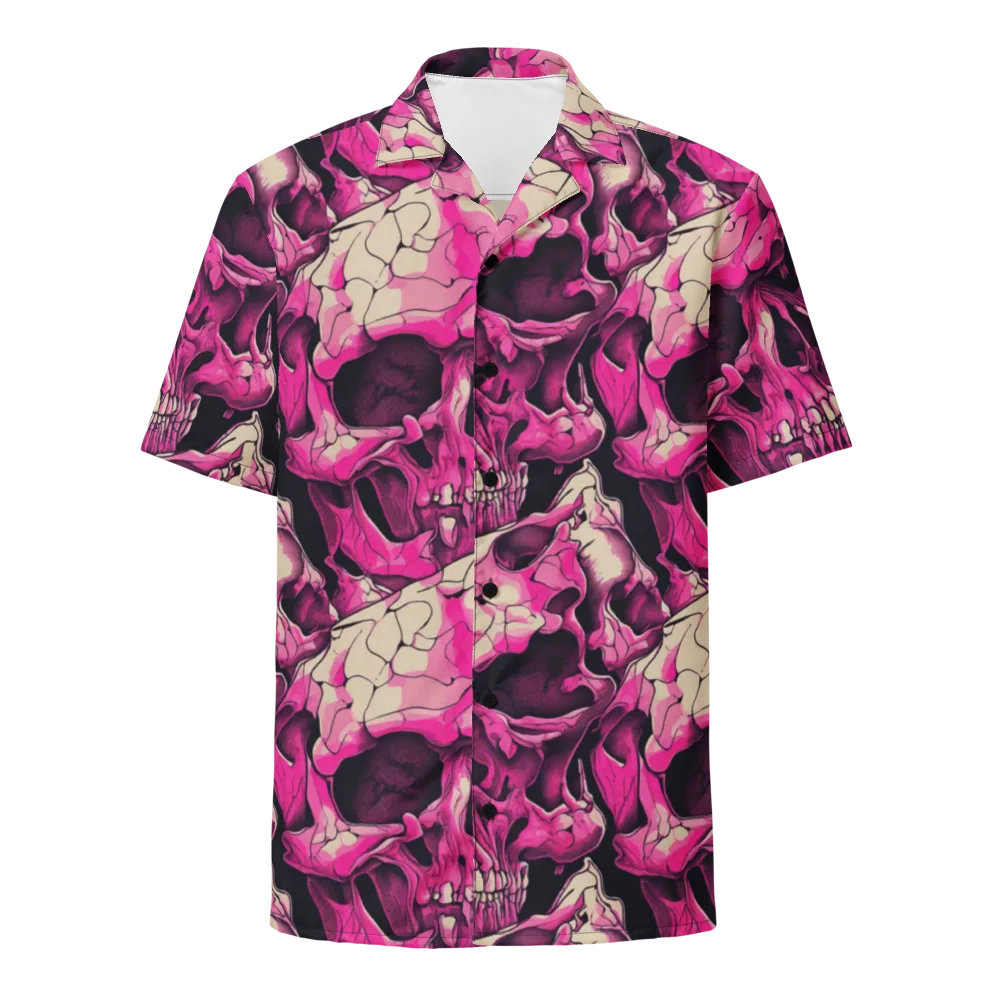 Fuchsia Bones on Button Shirt — Front