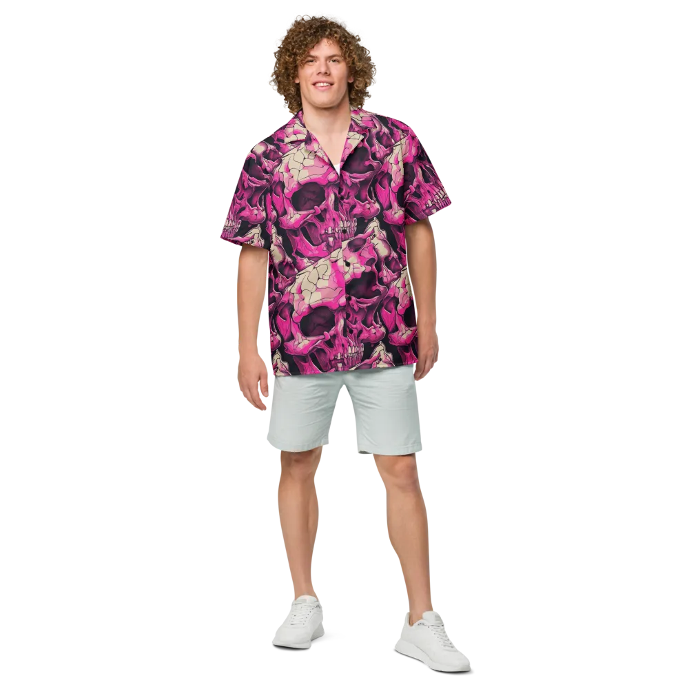 Fuchsia Bones on Button Shirt — Front