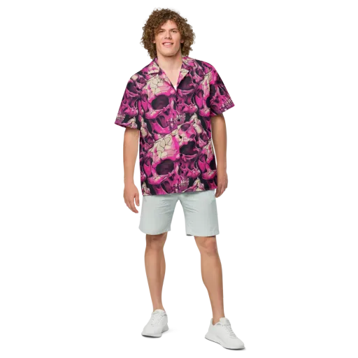 Fuchsia Bones on a Button Shirt