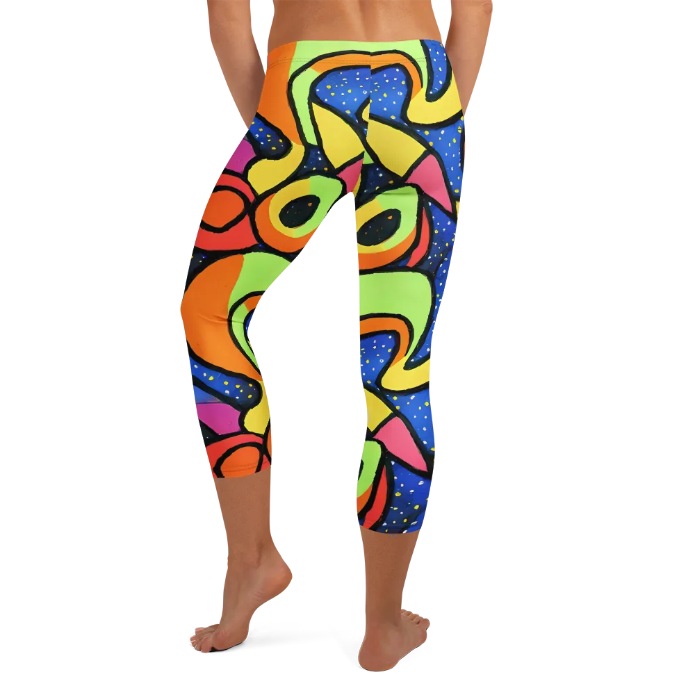 Electric Petal on Capri Leggings — Back