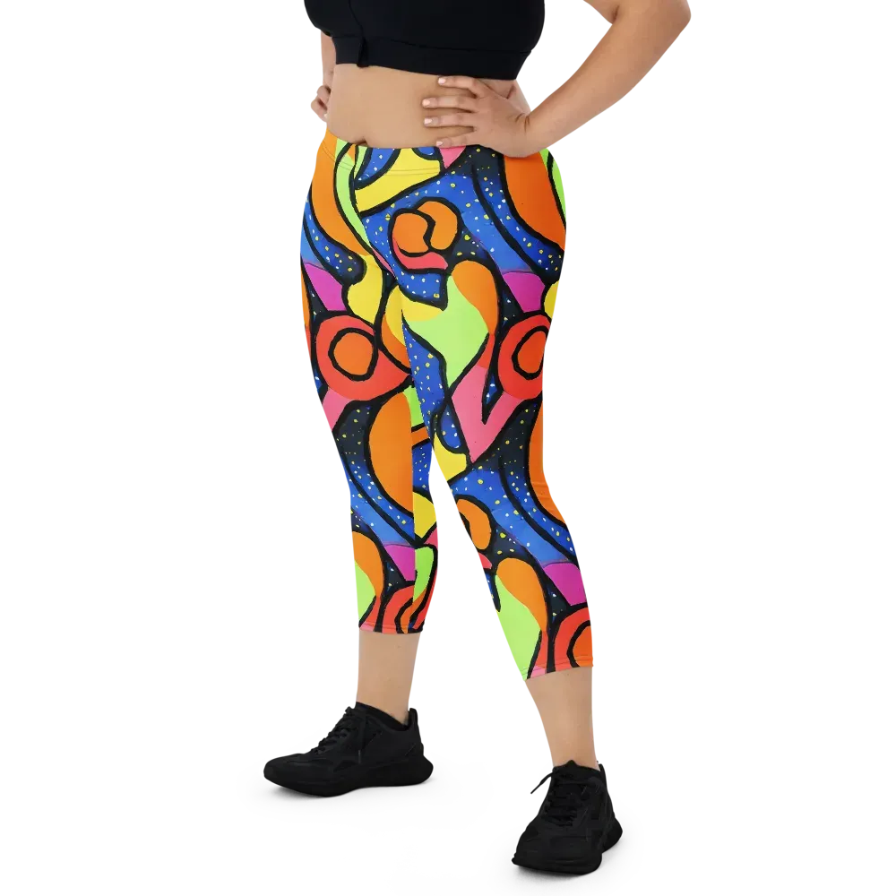 Electric Petal on Capri Leggings — Front