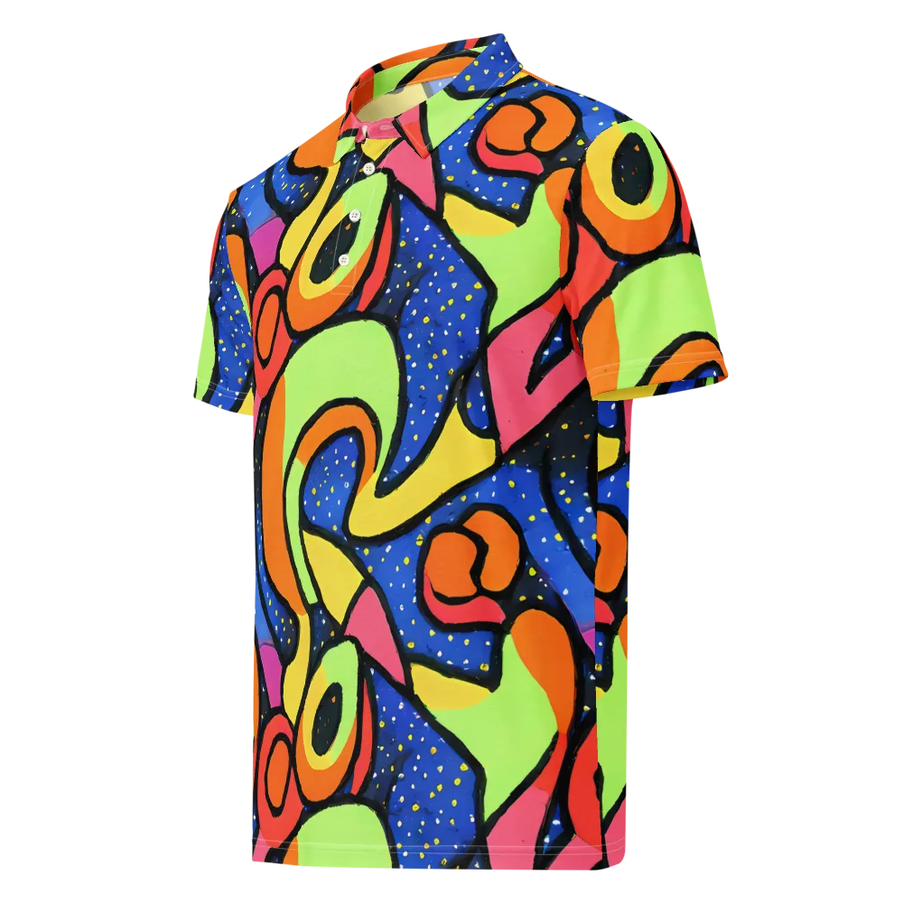 Electric Petal on Men's Slim Fit Polo Shirt — Left Front