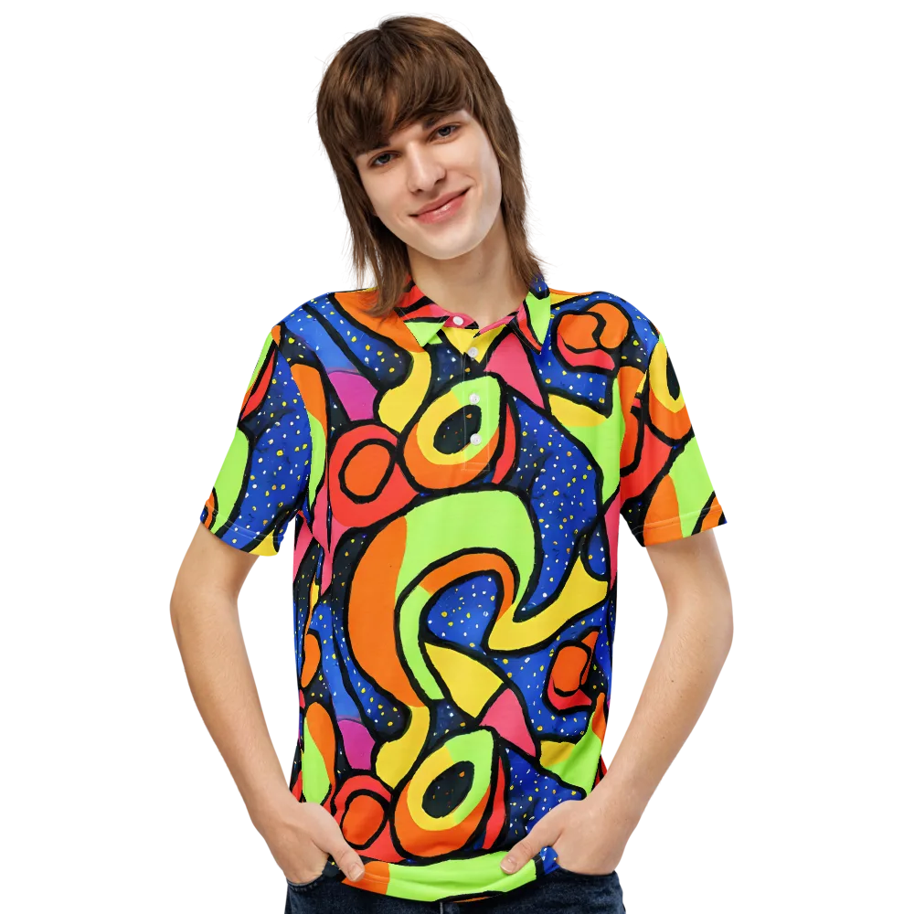 Electric Petal on Men's Slim Fit Polo Shirt — Front