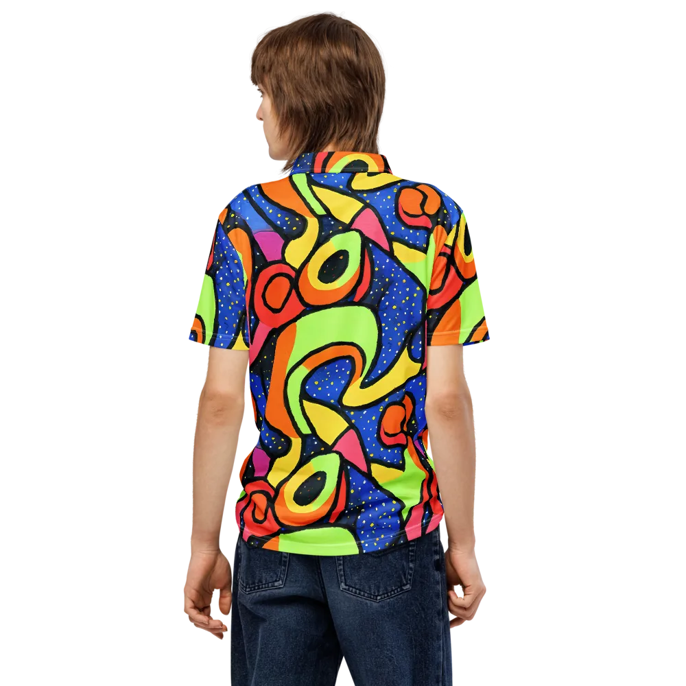 Electric Petal on Men's Slim Fit Polo Shirt — Back
