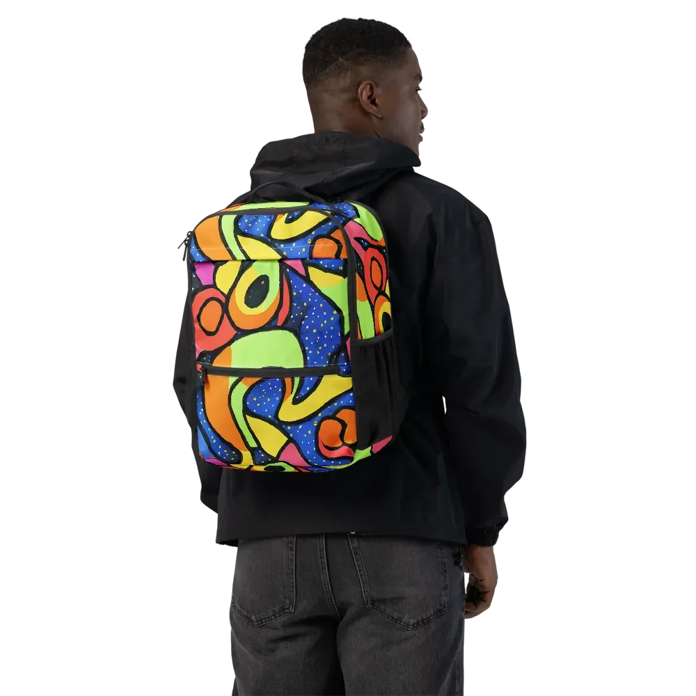 Electric Petal on Utility Backpack — Back