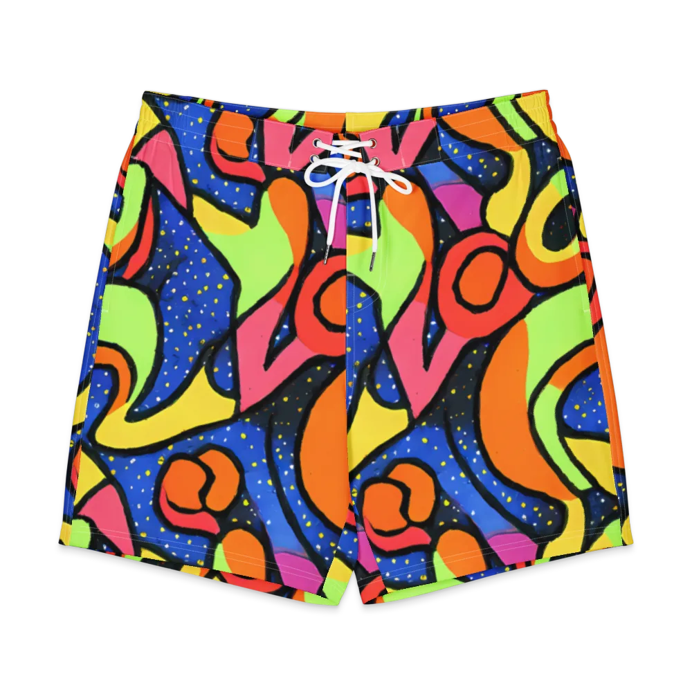 Electric Petal on Men's Board Shorts — Front