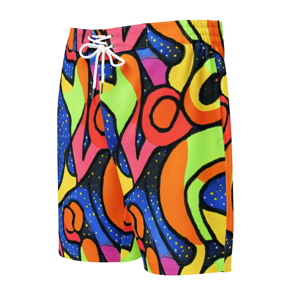 Electric Petal on Men's Board Shorts — Front