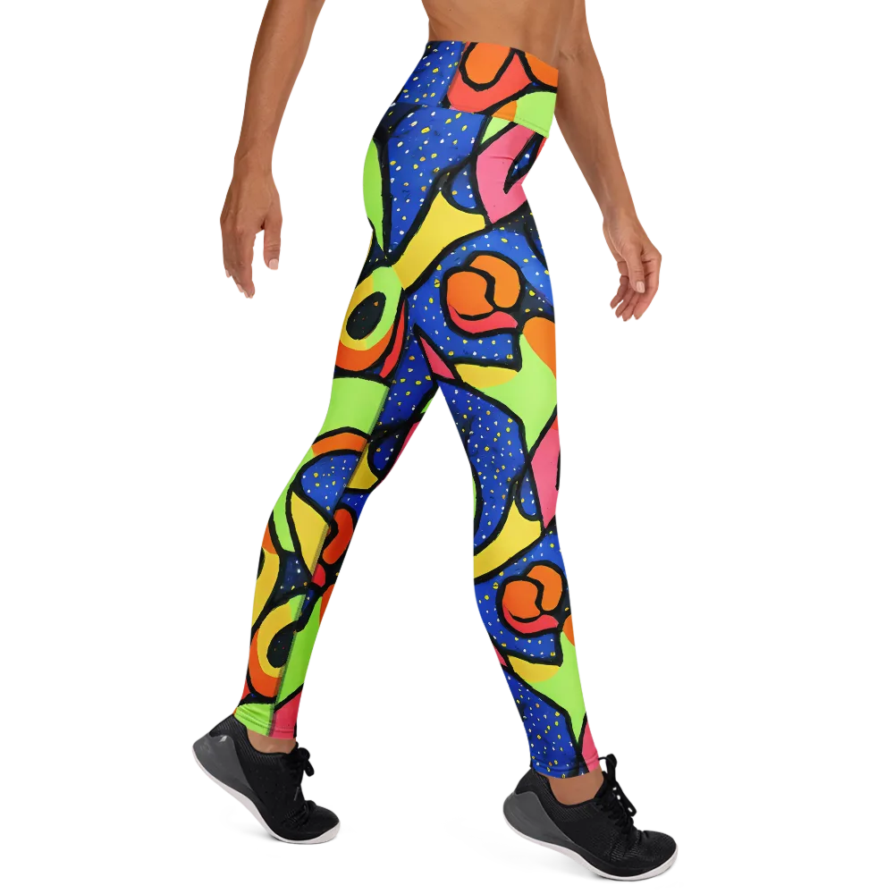 Electric Petal on Yoga Leggings — Right