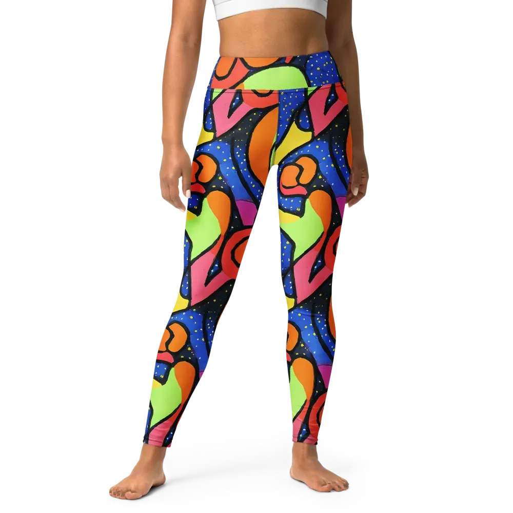 Electric Petal on Yoga Leggings — Front