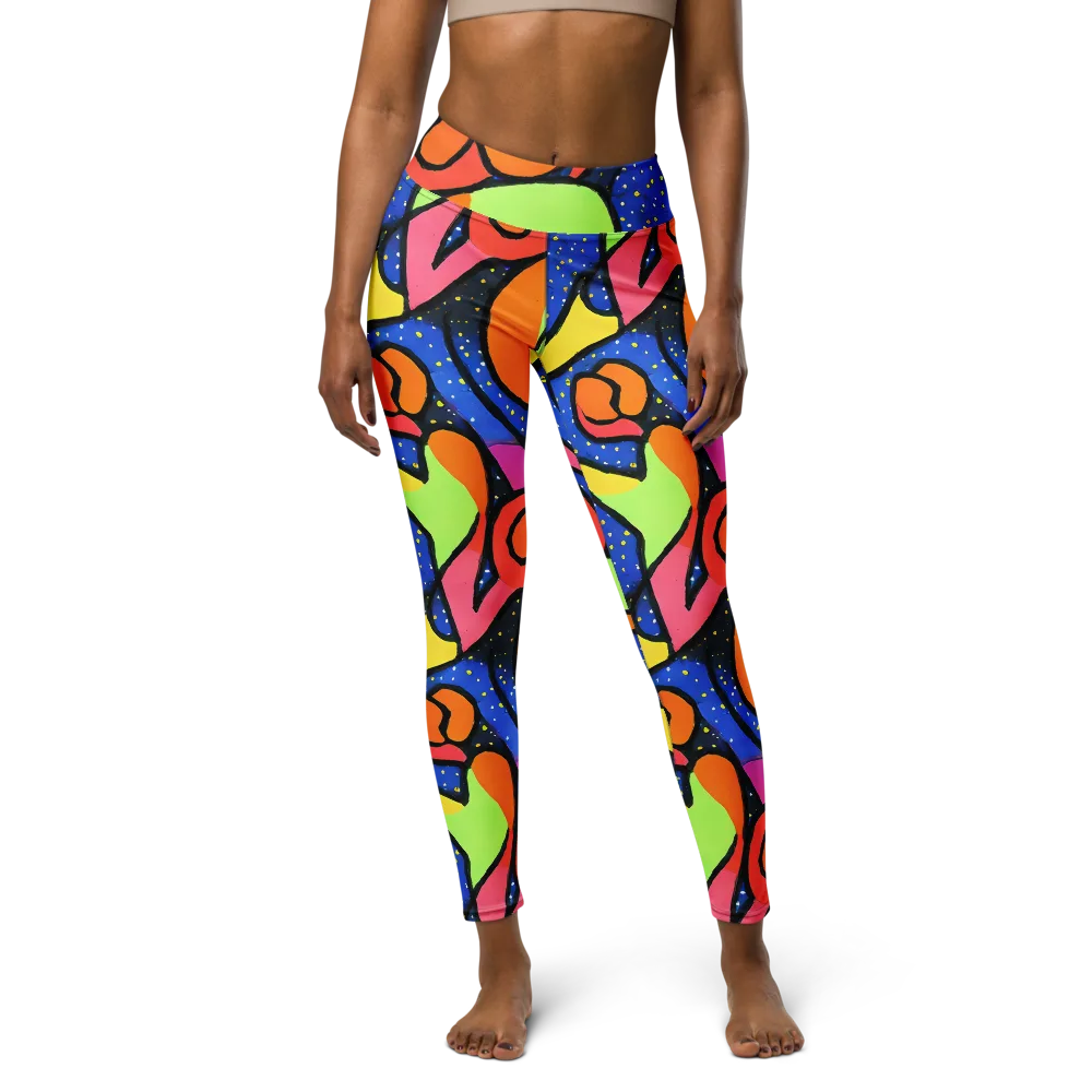 Electric Petal on Yoga Leggings — Front